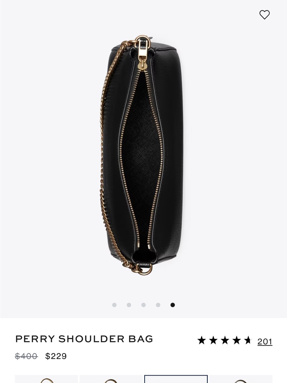 Tory Burch Perry Shoulder Bag - Black with Gold Chain - Picture 3 of 9